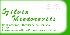 szilvia theodorovits business card